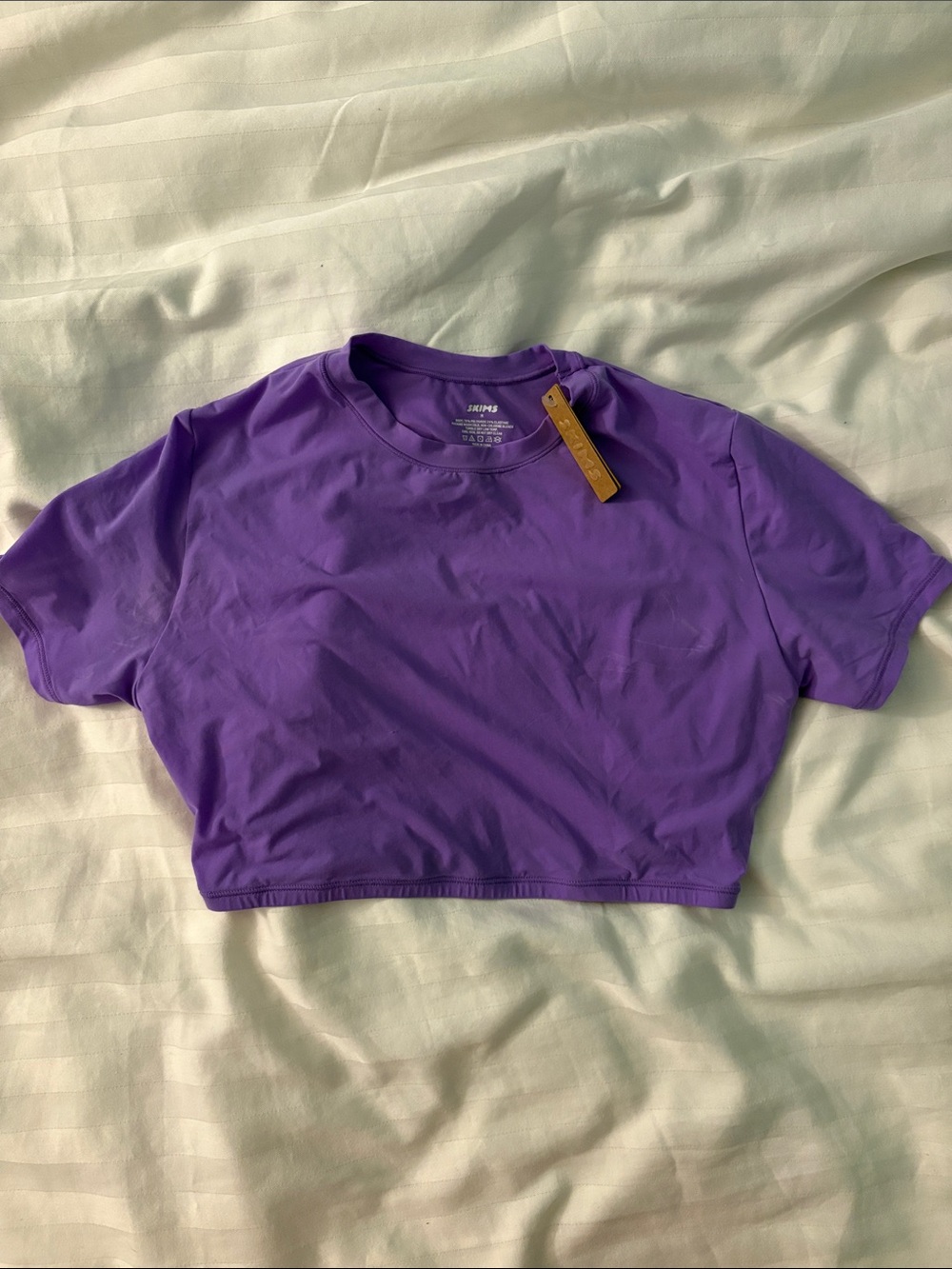 Skims super cropped Purple Crewneck Tee/Swim top - Women's Top